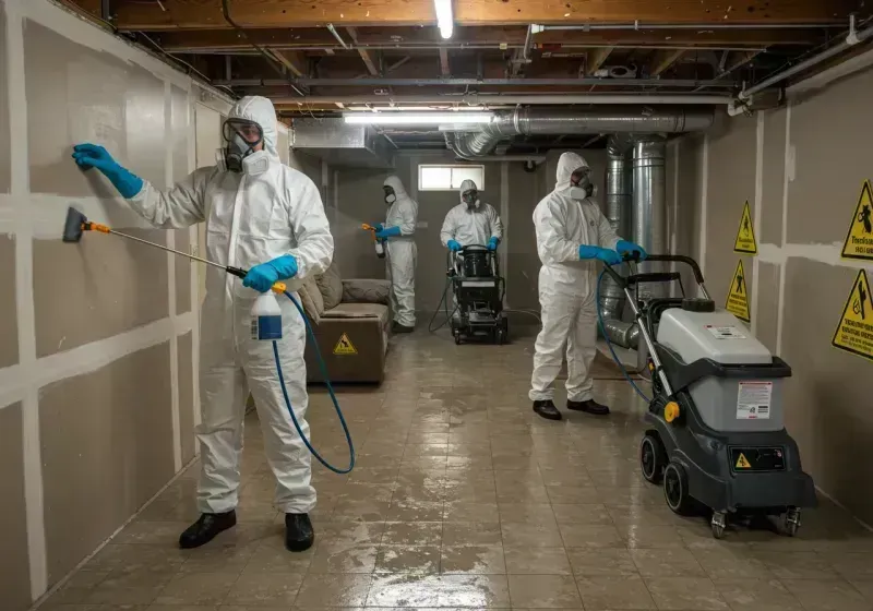 Basement Moisture Removal and Structural Drying process in Lyndeborough, NH